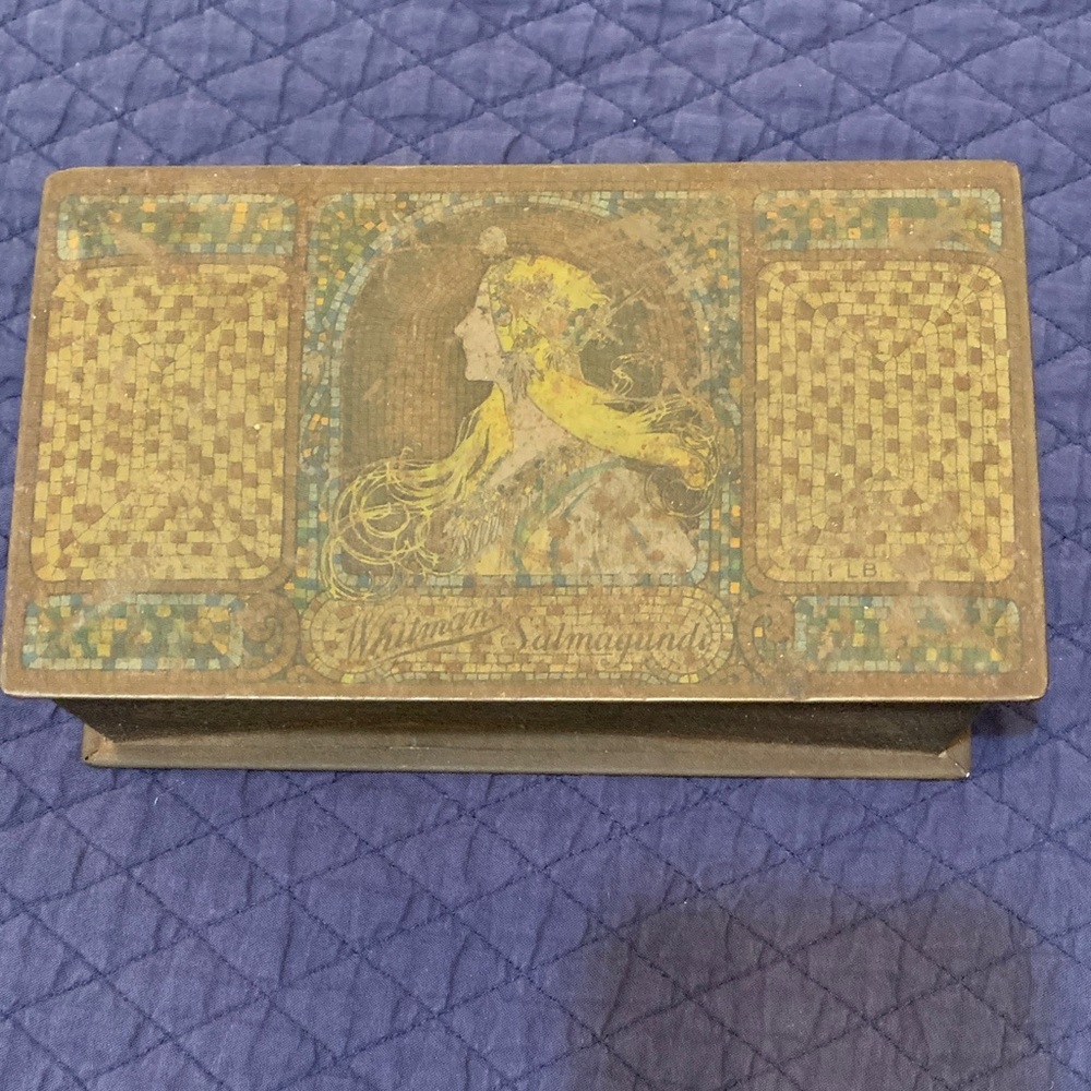 Vintage Decorative Candy Box with Art Nouveau Design